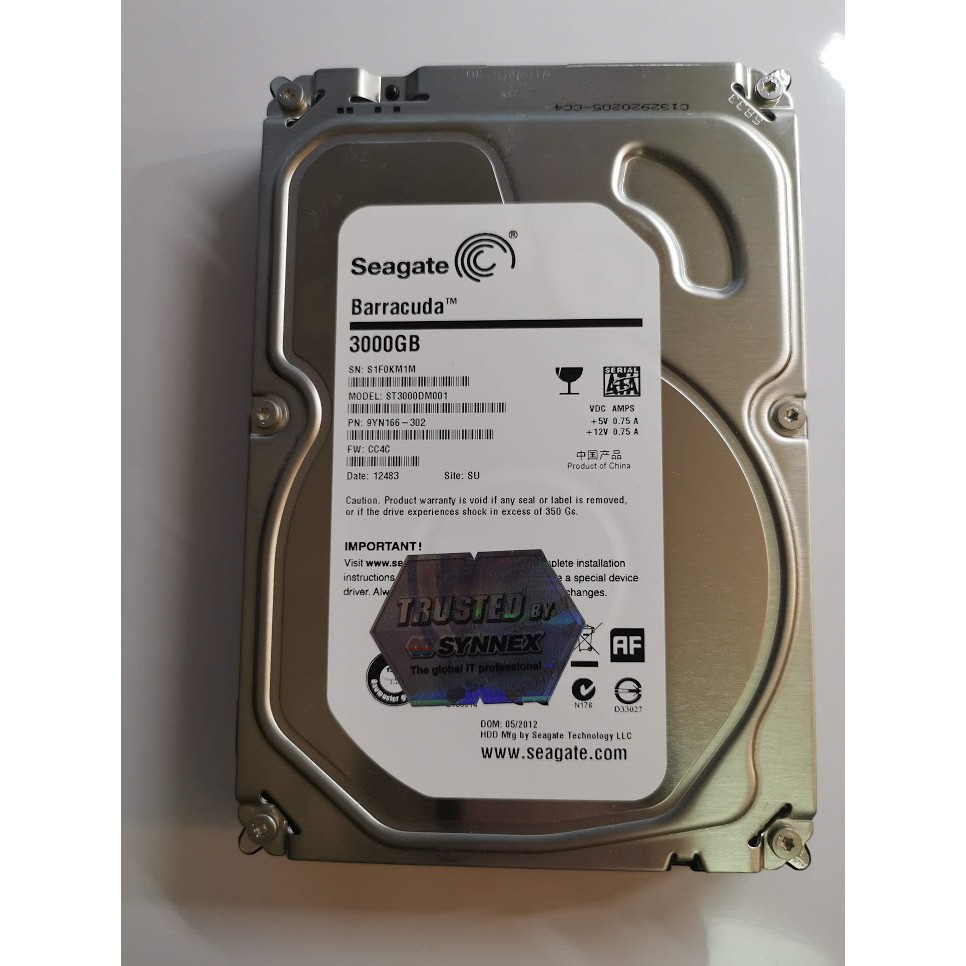 ฮาร์ดดิสก์ 3.5" SATA Seagate Barracuda ST3000DM001 3 TB (3000 GB) SN ...