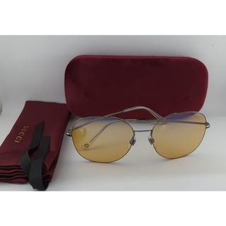 แว่นตา GUCCI GG0501S 008 58/16 140 GUNMETAL FRAME YELLOW LENS พร้อมกล่อง (ใหม่)