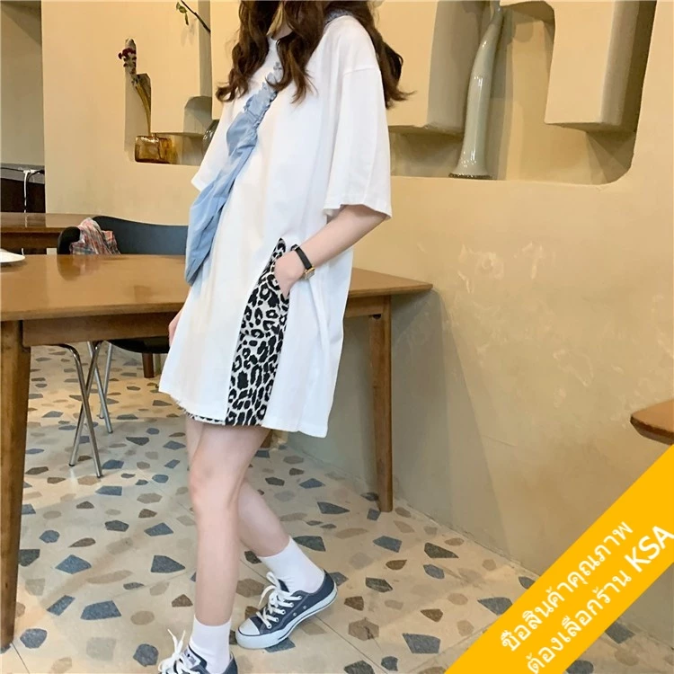 KSA เสื้อยืดคอกลมแขนสั้นผู้หญิง oversize เสื้อผ้าแฟชั่นวัยรุ่นน่ารัก  เสื้อโอเวอร์ไซส์เกาหลี มินิมอล ไซส์ใหญ่ สีพื้น XL thumbnail 9
