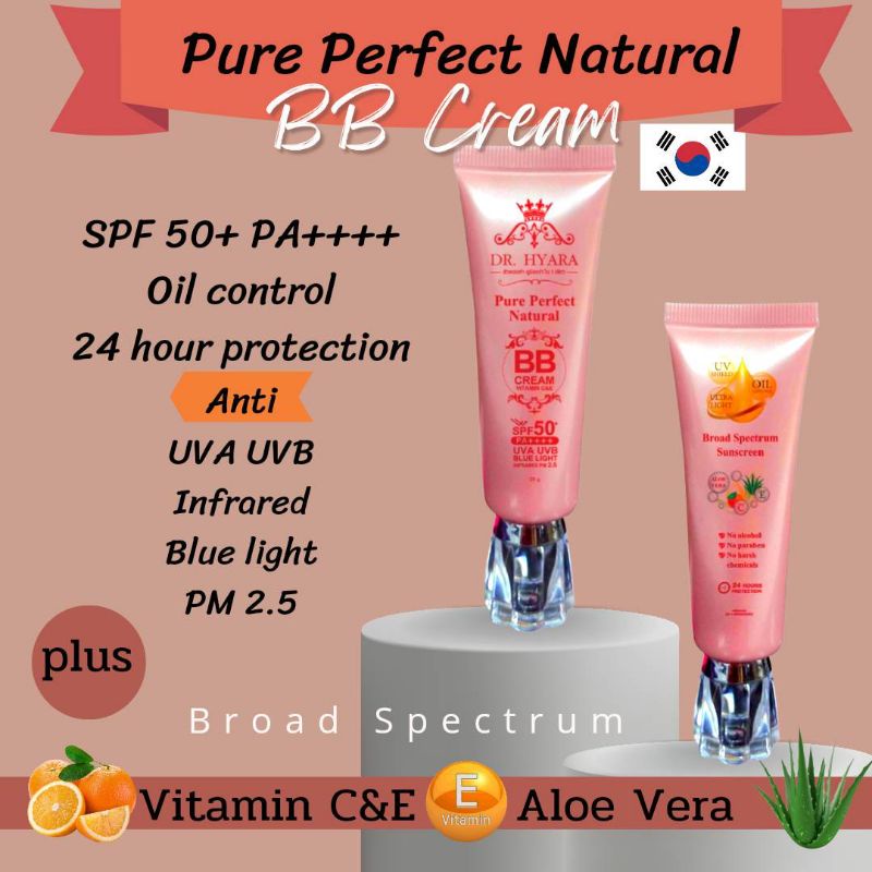 DR.HYARA Pure Perfect Natural BB Cream SPF 50+ PA ++++ ดอกเตอร์ไฮยารา