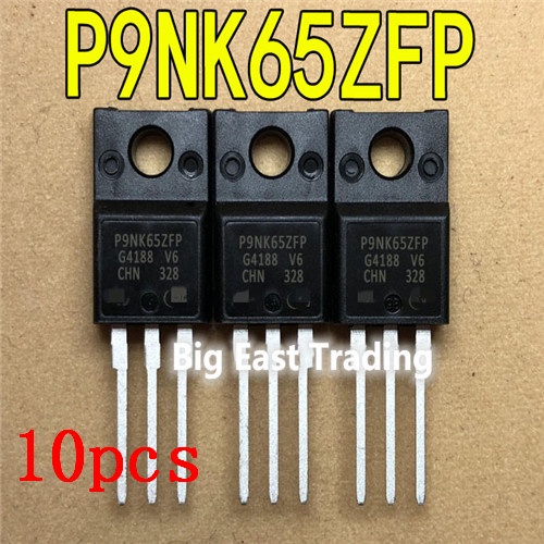 10 ชิ้น P9NK65ZFP STP9NK65ZFP TO-22OF 650V 7A รับประกันคุณภาพ