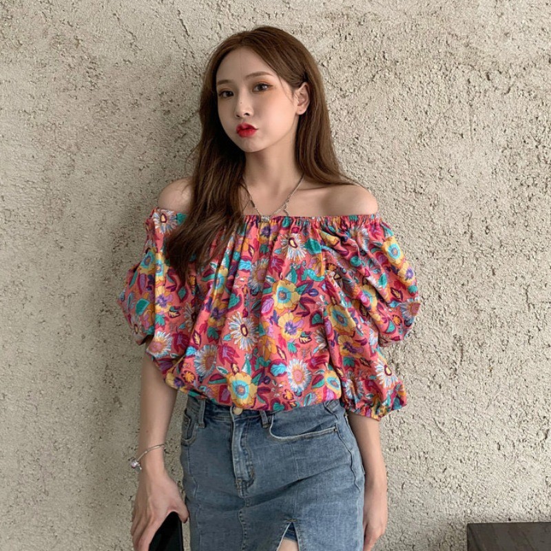 เสื้อปาดไหล่พิมพ์ลาย 27AUG20