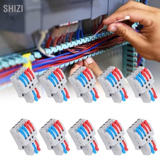 ShiZi 10Pcs Wire Conductor Connector 2‑in‑4‑out with Fixed Hole 4mm² Splitter Fast Terminal Block 600V