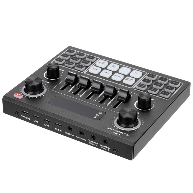 V9 Audio USB Headset Microphone Webcast Live Sound Card 12 Electric Sounds Broadcast for Phone Compu