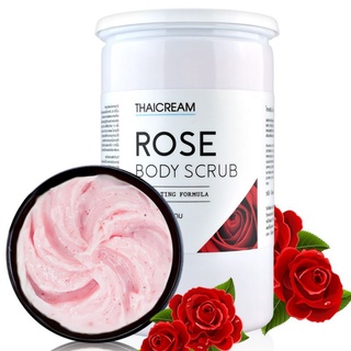 thaicream สครับกุหลาบ 1กิโล สครับขัดผิว ครีมขัดผิว กุหลาบ สครับผิว ไทยครีม rose body scrub ขัดขี้ไคล ครีมขัดตัว