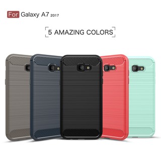 เคสโทรศัพท์ แบบคาร์บอนไฟเบอร์นิ่ม สำหรับ Samsung Galaxy A7 2017 A720 A720F