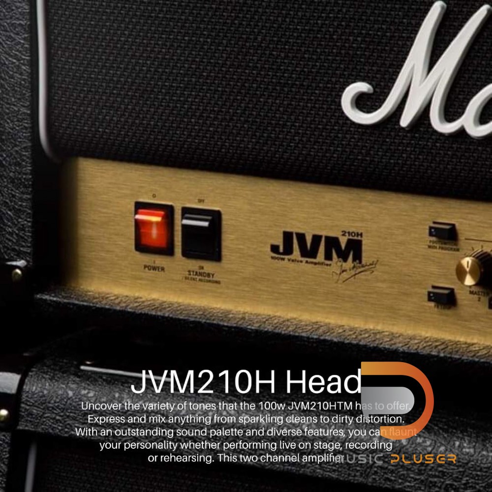 Marshall JVM210H Head หัวแอมป์กีต้าร์ ขนาด 100วัตต์ Made in Englang พร้อมหลอด 12AX7s and 4 x EL34s แถมฟรีฟุทสวิชต์