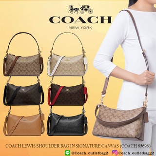 COACH LEWIS SHOULDER BAG IN SIGNATURE CANVAS ((85696))