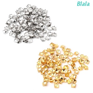 Blala 100pcs Square Rivet Metal Studs Spikes Nail Punk Shoes Belt Clothing Decor DIY