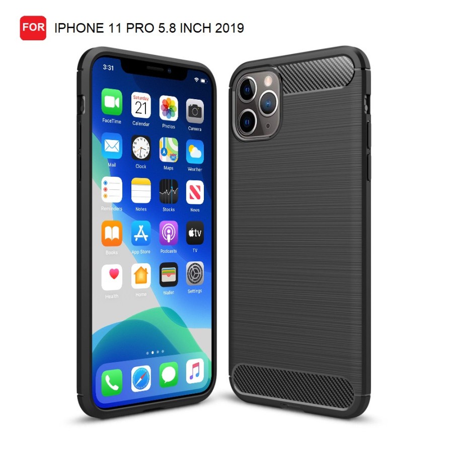 IPHONE 11 11 PRO IPHONE 11 PRO MAX CASE SOFTCASE IPAKY CARBON, SOFTCASE CARBON SLIM FIT BLACK CARBON