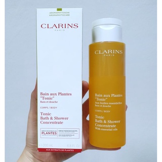 เจลอาบน้ำ แท้💯%Clarins Tonic Bath &amp; Shower Concentrate with Essential Oils 200 ml. มีฉลากไทย