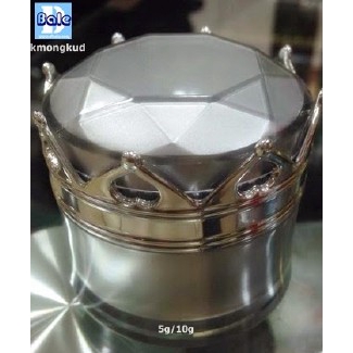 kmongkud-05g สีเงินกระปุกครีม มงกุฎ สีเงิน 5 กรัม รหัส3333