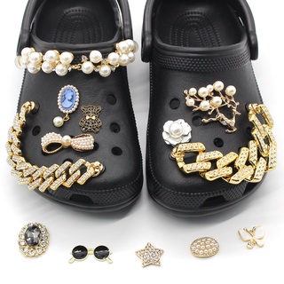 อุปกรณ์เสริม Jibbitz shoe charms Crocs charms Pearl Clogs Bracelets หัวเข็มขัดโลหะคุณภาพสูงสําหรับรองเท้า