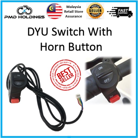 สวิตช์ DYU ใหม่ล่าสุดพร้อมปุ่มฮอร์นสําหรับสกู๊ตเตอร์ไฟฟ้า DYU D1