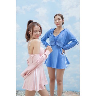 SUPER​ D มินิเดรสสั้นพร้อมเสื้อคลุมมีฮู้ด Code:2028