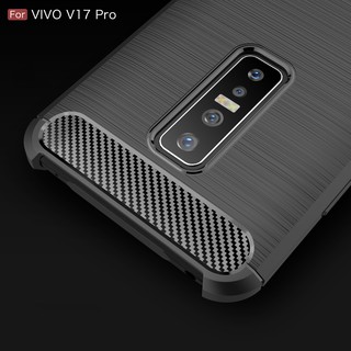 เคสโทรศัพท์คาร์บอนไฟเบอร์กันกระแทกสำหรับ Vivo V17 Pro