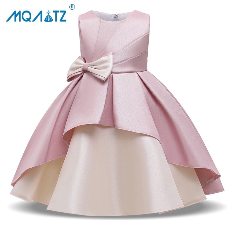 Mqatz ชุดราตรีเด ็ กผู ้ หญิงเสื ้ อผ ้ าเด ็ กโบว ์ วันเกิด Elegant Princess เสื ้ อผ ้ า 3-10 ปี L5183