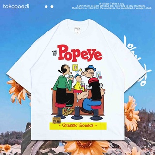 เสื้อยืดผ้าฝ้ายพิมพ์ลายขายดี เสื้อยืด พิมพ์ลายการ์ตูน POPEYE CLASSIC ขนาดใหญ่ | เสื้อยืด ขนาดใหญ่ | เสื้อยืด ขนาดใหญ่ |