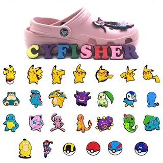 อะนิเมะน่ารัก โปเกม่อน ซีรีส์กราฟฟิตี เสน่ห์รองเท้า สําหรับ Crocs Clogs DIY ตกแต่ง Jibbitz รองเท้า ดอกไม้ อุปกรณ์ตกแต่งรองเท้า ขายส่ง