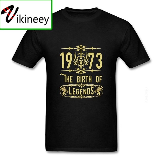 เสื้อแฟชั่นผญ - วินเทจTheBirthOLegends1973เสื้อยืดผู้ชาย40ครบรอบ50ปีของขวัญวันเกิดของขวัญวันเกิดย้อ