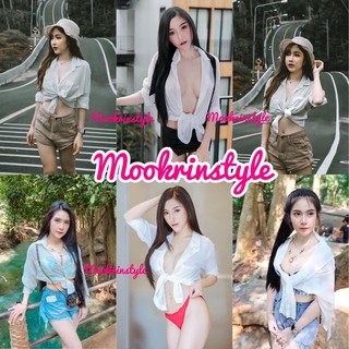 💜mookrinstyle shirt💜เสื้อเชิ้ตชีฟอง เสื้อเชิ้ตผู้หญิงแขนยาว โอเวอร์ไซส์ เสื้อเชิ้ตสวยๆ เสื้อเชิ้ตไปทะเล เสื้อเชิ้ตพริ้วๆ