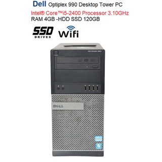 Dell Optiplex 990 Desktop Tower PC -intel core i5 2400 3.10GHz -RAM 4GB -HDD SSD 120GB -Wi-Fi