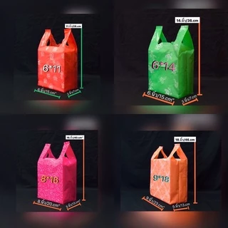 ถุงหูหิ้วพื้นสีพิมพ์ลาย2ด้าน( ถุงบรรจุ ครึ่งกิโล /แพ็ค✅(สีสดลายสวย สินค้าดีเนื้อเหนียวไม่มีกลิ่นเหม็น