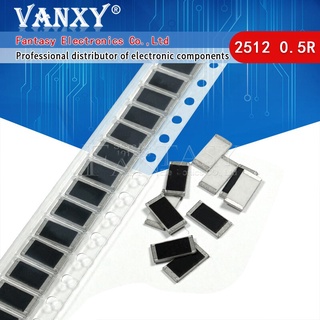 ชุดตัวต้านทาน 2512 SMD 1W 1% 0.5R 0.5 โอห์ม R500 0.5R 0.51R 0.56R 0.62R 50 ชิ้น