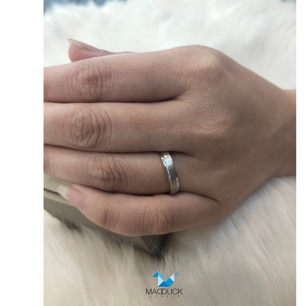 Madduckjewels แหวนเงินแท้ ชุบโรเดียม RG1727WGR แหวนกว้าง 3.5mm - รูปที่ 3