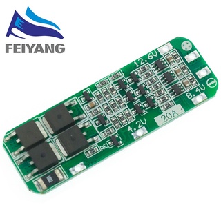 บอร์ดโมดูลชาร์จแบตเตอรี่ลิเธียม 3S 20A Li-ion 18650 PCB BMS 12.6V เซลล์ 59x20x3.4 มม.