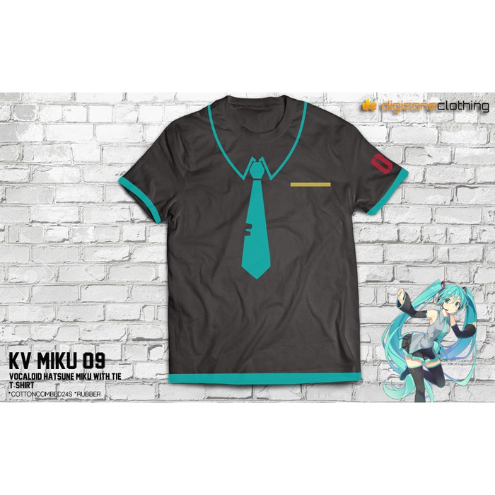 เสื้อยืด Vocaloid Hatsune MIKU With Tie Vocaloid Cosplay - KV MIKU 09