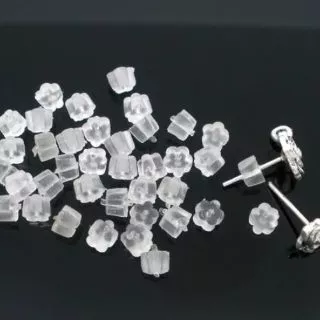 จุกยางปิดต่างหู ลายดอกไม้ 100ชิ้น10บาท