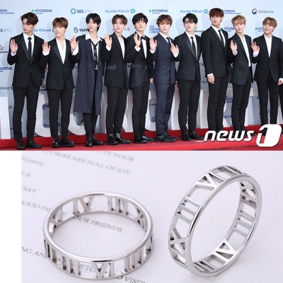 Kpop SEVENTEEN แหวนแฟชั่นกลวง JOSHUA JUN HOSHI DK MINGYU แหวนโลโก้ทีม