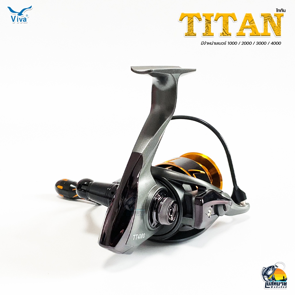 รอกตกปลา รอกสปินนิ่ง สปุนอลูมิเนียม วีว่า VIVA TITAN TT Series 1000 / 2000 / 3000 / 4000  ( New Black Gold / Red ) - รูปที่ 4