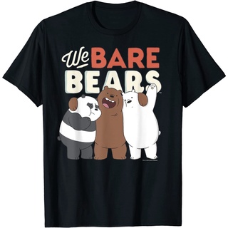 เสื้อยืดผ้าฝ้ายพรีเมี่ยม เสื้อยืด พิมพ์ลายโลโก้ We Bare Bears สําหรับเด็ก