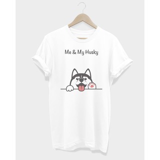 เสื้อยืดลายหมา ไซบีเรียน ฮัสกี้ Me &amp; My Husky T-Shirt
