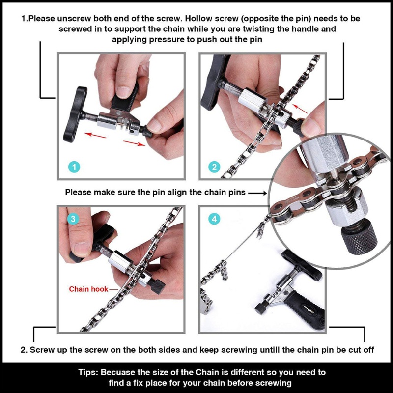 Mojito Portable Mountain Bike Chain Remover Bicycle Chain Cutter Removal Pin Splitter Link Breaker Remove Tool Outdoor Sports #6
