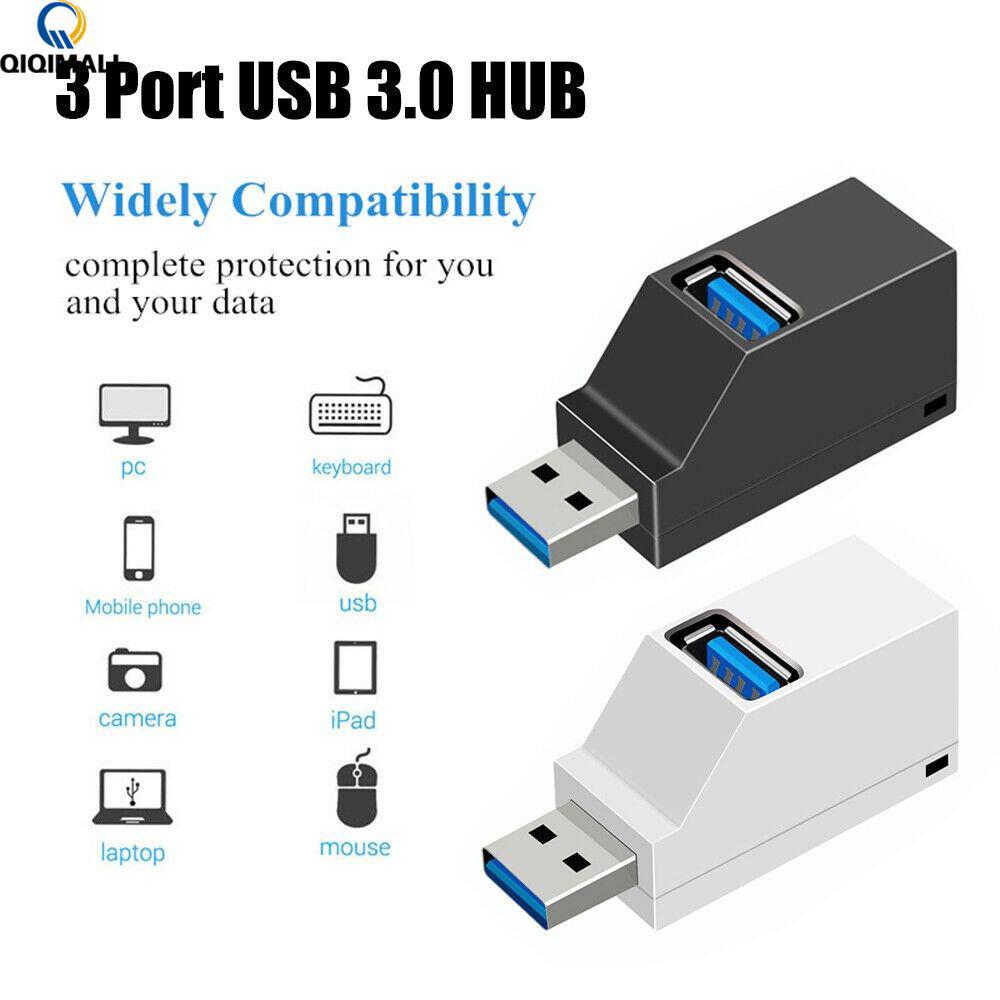 USB Hub Mini USB 2.0 พอร์ตฮับ ขนาดพกพา 3 พอร์ต สปลิตเตอร์ความเร็วสูง สำหรับ คอมพิวเตอร์ โน๊ตบุ๊ค