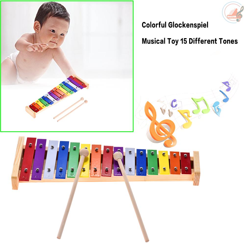 HENRY Colorful Glockenspiel Xylophone Wooden & Aluminum Percussion ...