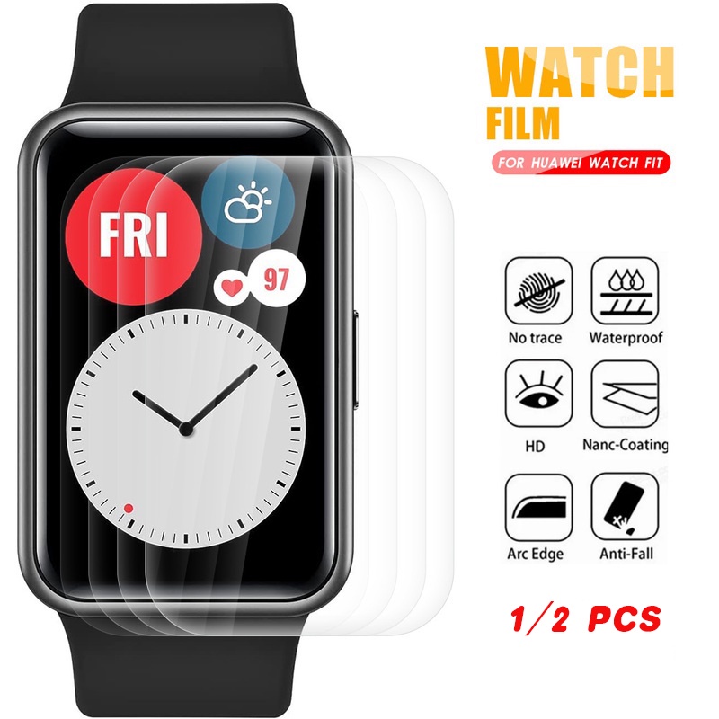 1/2 ชิ้น ฟิล์มไฮโดรเจล สําหรับ Huawei Watch Fit / Watch ES / ตัวป้องกันหน้าจอสมาร์ทวอทช์ / กันน้ํา ป้องกันลายนิ้วมือ กันตก ฟิล์มนาฬิกา / อุปกรณ์นาฬิกา