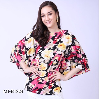 MIKIKO Blouse MI-B1824 ยืดแฟนซี แขนสั้น IGPU20-4