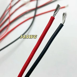 สายไฟดำแดง-แดงดำ 12AWG-24AWG สายไฟซิลิโคน ทนต่อความร้อนได้สูง ขายเป็นเมตร