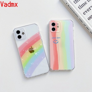 Rainbow Smile Casing Samsung Galaxy S21 S20 Ultra Plus FE Note 20 Ultra 10 S10 Lite Plus Soft Clear TPU Nice Cover Shockproof Case