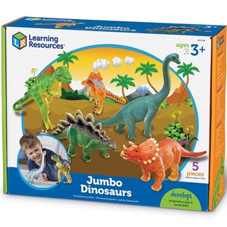 Learning Resources, Jumbo Dinosaurs ชุดไดโนเสาร์ขนาดจัมโบ้ 5 ชิ้น ของเล่นเด็ก 3 ปีขึ้นไป