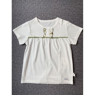 [Organic] เสื้อยืดคอกลม แขนสั้น ผ้าลาย บางเบาใส่สบายมากๆ size 110 cm. เสื้อผ้าเด็ก