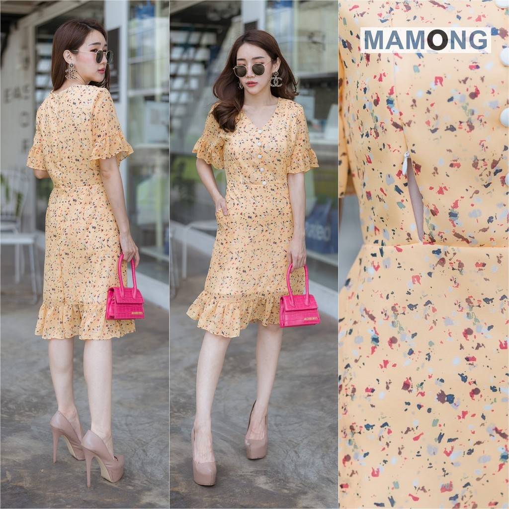 mamong ชุดเดรสให้นม รหัส 0024 รุ่นมะลิวรรณ - mamongs - ThaiPick