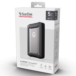 SanDisk Professional 5TB G-DRIVE ArmorATD, Rugged, Durable portable external HDD, Up to 135MB/s,  USB-C (5Gbps), USB 3.2 Gen 1 (SDPH81G-005T-GBAND) ประกัน Synnex 3 ปี