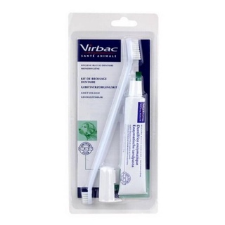 Virbac animal health แปรงสีฟันและยาสีฟัน สำหรับสุนัขและแมว รสเนื้อ ขนาด70g