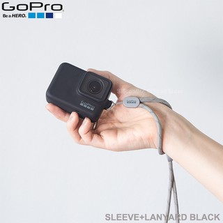 GoPro Sleeve + Lanyard (Black) เคสยางซิลิโคน พร้อม สายคล้อง สีดำ For Action Camera GoPro 5, GoPro 6 , GoPro 7 black