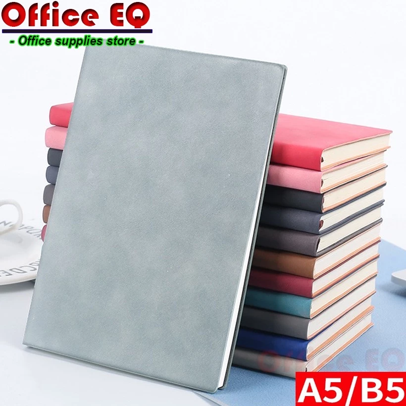 สมุดโน๊ต ปกหนังนิ่ม A5 , B5 มีเส้น 100 แผ่น 200 หน้า จดบันทึก เขียนงาน จดโน๊ต เขียนไดอารี่ พร้อมส่ง